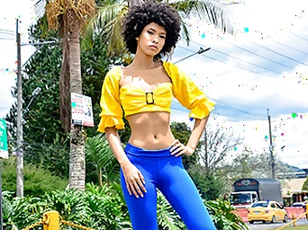 Delightful Dark-hued Latina Liking